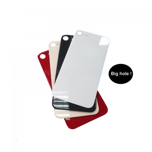 CE Mark Big Hole Back Cover Glass without  Frame and Lens for iPhone 8 Plus_Red