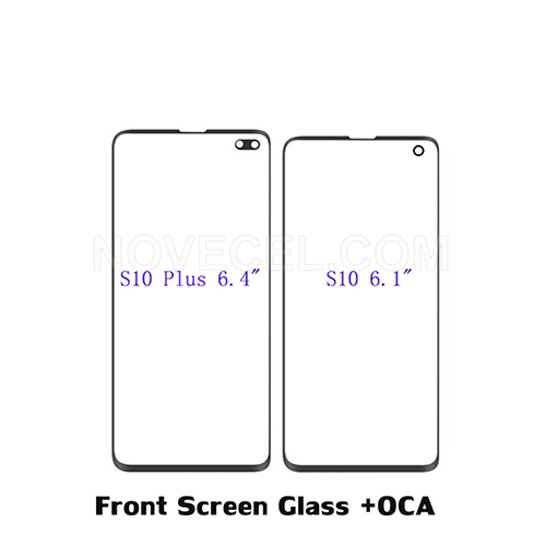 A+ Front Screen Glass+OCA for Samsung Galaxy S10+_Black