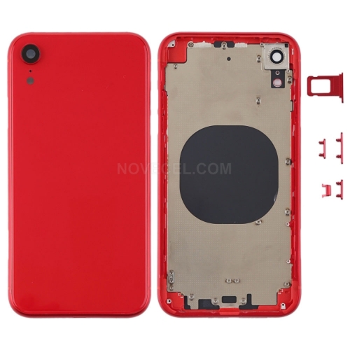 Back Housing Cover with Camera Lens & SIM Card Tray & Side Keys for iPhone XR_Red