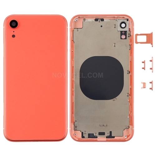 Back Housing Cover with Camera Lens & SIM Card Tray & Side Keys for iPhone XR_Coral