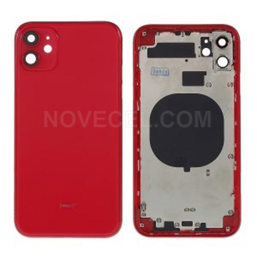 Battery Housing Cover + Side Buttons for iPhone 11_Red