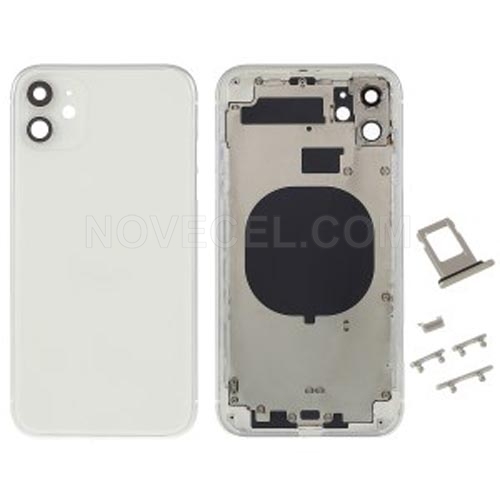 Battery Housing Cover + Side Buttons for iPhone 11_White