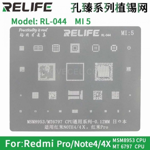 RELIFE RL-044 CPUPrecision BGA Reballing Stencils_MI5 Xiaomi CPU (MSM8953/MT6797)