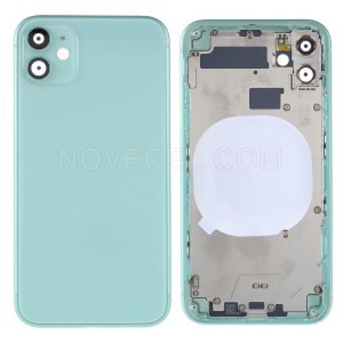 CE Mark Battery Housing Cover + Side Buttons for iPhone 11_Green
