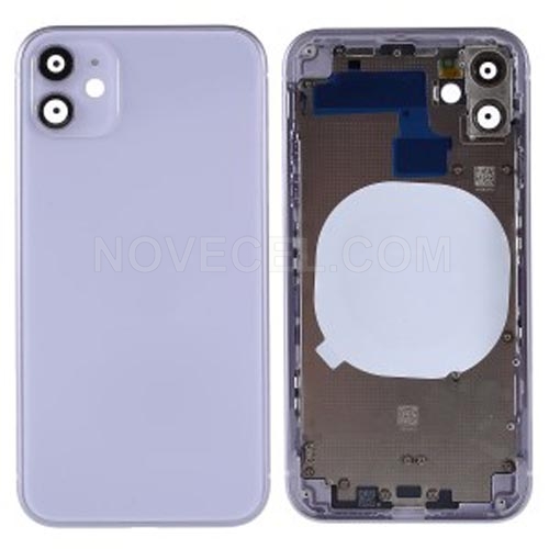 CE Mark Battery Housing Cover + Side Buttons for iPhone 11_Purple