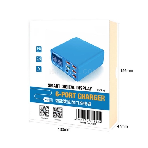 Six Port QC3.0/PD USB Type-C Charger_Relife RL-304P