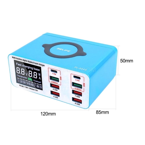 RL-304S Digital Display 8 Port Charger