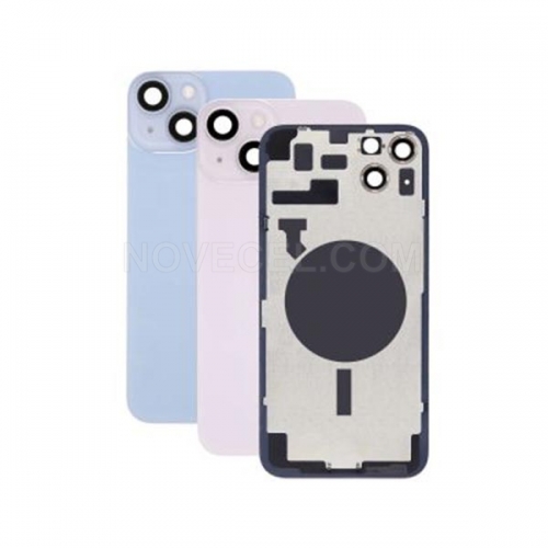 A+ Back Cover Glass With Back Panel Frame and Camera Frame Lens for iPhone 14