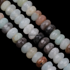 Mixed Color Amazonite Faceted Rondelles, Approx 2x4mm, Approx 38cm/strand