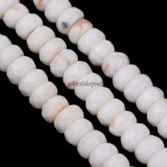 White Magnesite Faceted Rondelles, Approx 2x4mm, Approx 38cm/strand
