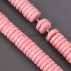 Dyed Red Color Synthetic Anion Oxide Spacer Beads, Approx 7x1.5mm, Approx 38cm/strand
