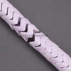 Dyed Purple Color Synthetic Anion Oxide Bead Wave Shape, Approx 5x8mm, Approx 38cm/strand