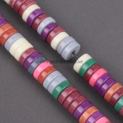 Dyed Multicolor Color Synthetic Anion Oxide Tube Beads, Approx 5x2mm, Approx 38cm/strand