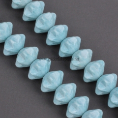 Dyed Blue Color Synthetic Anion Oxide Bead Saucer, Approx 9x6mm, Approx 38cm/strand