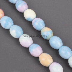 Dyed Rainbow Color Synthetic Anion Oxide Bead Plain Rice, Approx 8x10mm, Approx 38cm/strand
