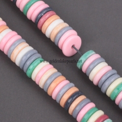 Dyed Multicolor Color Synthetic Anion Oxide Spacer Beads, Approx 7x1.5mm, Approx 38cm/strand