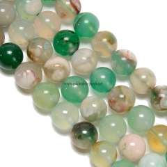 Natural Green Sakura Agate Plain Rounds, Approx 6-10mm, Approx 38cm/strand