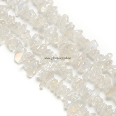 Rainbow Plated Clear Quartz Chips, Approx 5x8mm, Approx 38cm/strand