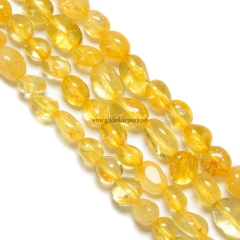 Dyed Yellow Color Clear Quartz Nuggets, Approx 6x8~8x10mm, Approx 38cm/strand