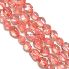 Dyed Red Color Clear Quartz Nuggets, Approx 6x8~8x10mm, Approx 38cm/strand