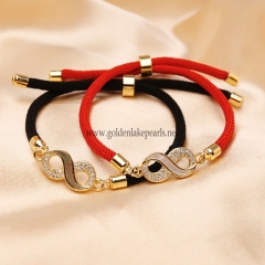 Red&Black Hand Woven Rope Eight Shell Bracelets, Sell By Piece