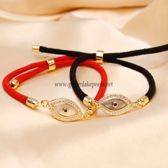 Red&Black Hand Woven Rope Eyes Shell Bracelets, Sell By Piece