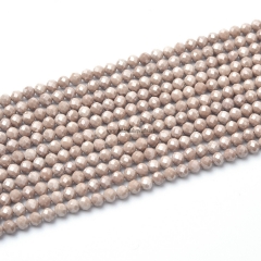 Dark Brown Cubic Zirconia Faceted Rounds, Approx 3-5mm, 38cm/strand