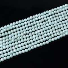 Light Aqua Blue Cubic Zirconia Faceted Rounds, Approx 3-4mm, 38cm/strand