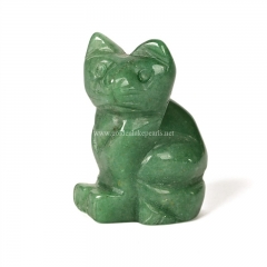 Green Aventurine Carved Cat Display Decorations, Approx 27x40x14mm, Sell by Piece