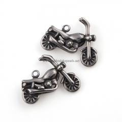 Antique Silver Color Plated Stainless Steel Motorcycle Charm Pendants, Approx 23x28mm, Sell by Piece