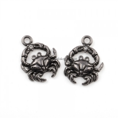 Antique Silver Color Plated Stainless Steel Crab Charm Pendants, Approx 18.5x24.5mm, Sell by Piece