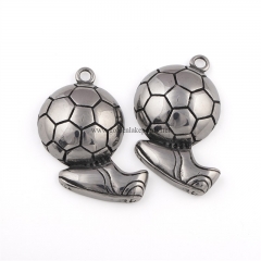 Antique Silver Color Plated Stainless Steel Football&Sneaker Charm Pendants, Approx 24.2x41mm, Sell by Piece