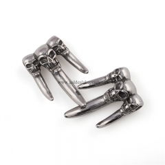 Antique Silver Color Plated Stainless Steel Skull Claws Charm Pendants, Approx 24.5x38.5mm, Sell by Piece