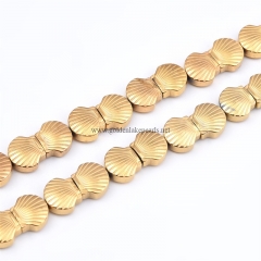 Gold Plated Hematite Scallop Shell Shape, Approx 8-10mm, Approx 38cm/strand