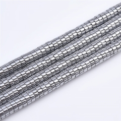 Silver Plated Hematite Heishi Beads, Approx 2x6mm, Approx 38cm/strand