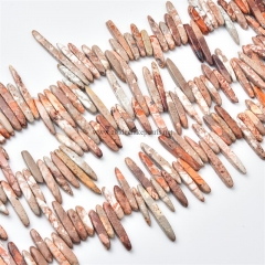 Natural Impression Jasper Center-drilled Long Narrow Nuggets, Approx 4-6x20-60mm, Approx 38cm/strand