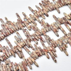 Multicolor Impression Jasper Center-drilled Long Narrow Nuggets, Approx 4-6x20-60mm, Approx 38cm/strand
