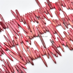 Red Impression Jasper Center-drilled Long Narrow Nuggets, Approx 4-6x20-60mm, Approx 38cm/strand
