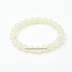 Lemon Jade Plain Rounds Stretch Bracelets, Approx 8-10mm, Sell by Piece
