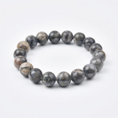 Blue Amphibole Plain Rounds Stretch Bracelets, Approx 8-10mm, Sell by Piece