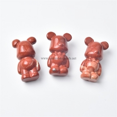 Red Jasper Carved Violent Bear Sculpture Display Decorations, Approx 21x36x17mm, Sell by Piece