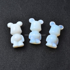 Opalite Carved Violent Bear Sculpture Display Decorations, Approx 21x36x17mm, Sell by Piece