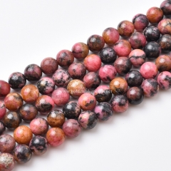 Brazil Rhodochrosite Plain Rounds, Approx 6-10mm, Approx 38cm/strand