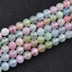 Multicolor Selenite Plain Rounds, Approx 6-10mm, Approx 38cm/strand