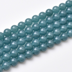 Dyed Steel Blue Jade Plain Rounds, Approx 6-10mm, Approx 38cm/strand