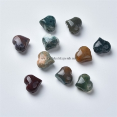 Fancy Jasper Center-drilled Big Hole Heart Shaped Beads, Approx 10-14mm, Hole Size 2.5mm, Sell by Piece