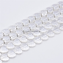 Bright Silver Color Plated Hematite Leaf, Approx 8mm, Approx 38cm/strand