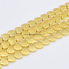 Bright Gold Color Plated Hematite Leaf, Approx 8mm, Approx 38cm/strand