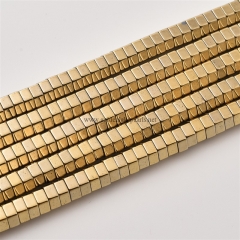 Pyrite Color Plated Hematite Hexagon Nuts, Approx 2x1-6x3mm, Approx 38cm/strand