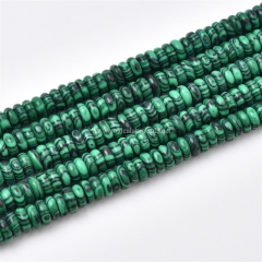 Synthetic Malachite Plain Rondelles, Approx 2.5x6mm, Approx 38cm/strand